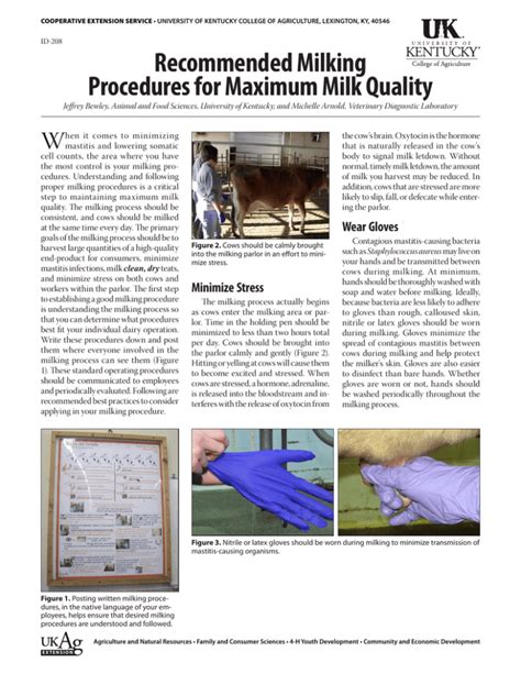 what are the procedures for maintaining the quality of milk